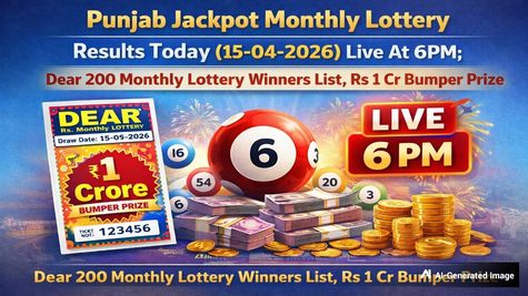Punjab Jackpot Monthly Lottery Results Today (15-04-2026) Live At 6PM; Dear 200 Monthly Lottery Winners List
