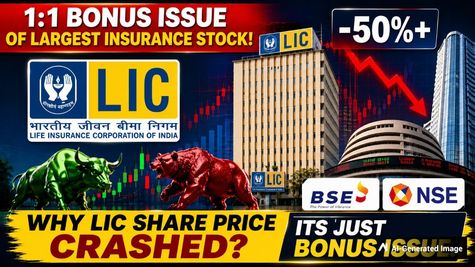 1:1 Bonus Issue Of Largest Insurance Stock: Why Did LIC Shares Crash By Over 50% On May 29? Should You Worry?