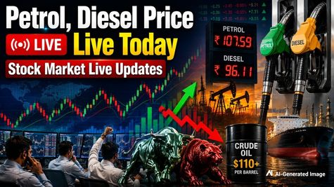 Petrol, Diesel Price/ Stock Market  Live: Sensex Jumps 386 Pts, Nifty Above 100 Pts Despite Fuel Price Hike