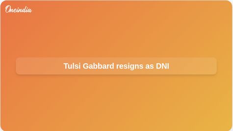 Director of National Intelligence resignation: Tulsi Gabbard steps down to support husband's cancer care