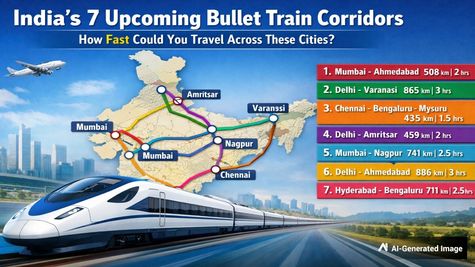 India's 7 Upcoming Bullet Train Corridors: How Fast Could You Travel Across These Cities?