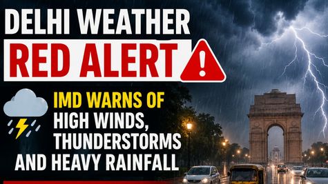 Delhi Weather On Red Alert, June 13: IMD Forecasts Heavy Rainfall, Lightning & Strong Winds Across NCR