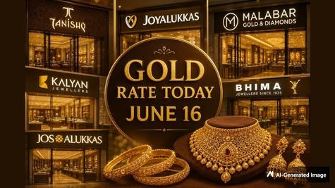 Gold Rate Today, June 16: Check 24K & 22K Gold Prices at IBJA, Tanishq, Joyalukkas, Malabar, Kalyan, & More