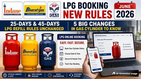 Gas Cylinder Booking Rules In June 2026; 5 Big Changes In Indane, HP, Bharat Gas; LPG Refill Rules Unchanged;