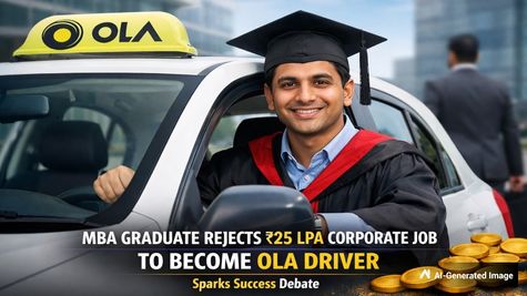 MBA Graduate Rejects Rs 25 LPA Corporate Job To Become Ola Driver, Sparks Success Debate