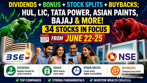Bonus + Dividends + Splits + Buybacks Ahead: HUL, LIC, Asian Paints, Tata; 34 Stocks In Focus From June 22-25