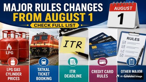 Major Rules Changes from August 1:  LPG Cylinder Prices, Tatkal Ticket Booking, Credit Card & More Updates