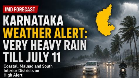 IMD 7-Day Karnataka Weather Forecast: Very Heavy Rain Likely Till July 11; Coastal Area on High Alert