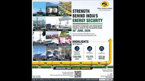 GAIL Reports 12% Jump in Revenue to ₹38,982 Crore in Q1 FY27, PAT More Than Triples