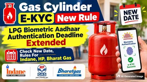 Gas Cylinder E-KYC New Rule: LPG Aadhaar E-KYC Deadline Extended; Check New Date For Indane, HP, Bharat Gas