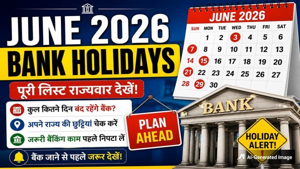 Bank Holidays in June 2026: बैंक ग्राहकों के लिए जरूरी खबर! जून में कब-कब बंद रहेंगे बैंक? पूरी लिस्ट देखें