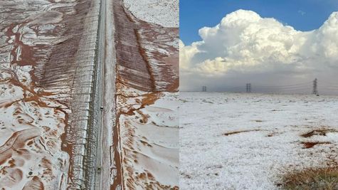 Saudi Arabia Snowfall: सऊदी अरब के रेगिस्तान में पहली बार हुई बर्फबारी, इतना हो गया है अब तापमान
