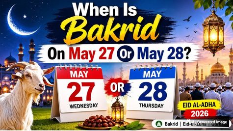 Bakrid 2026 Date: बकरीद की तारीख हुई साफ! जानिए 27 या 28 मई कब मनाई जाएगी ईद