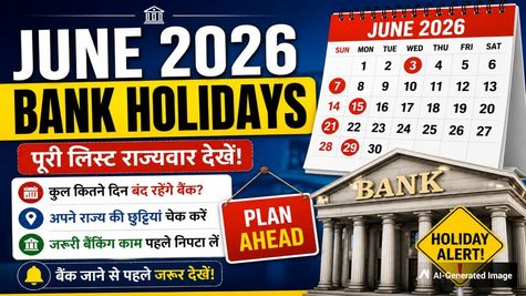 Bank Holidays in June 2026: बैंक ग्राहकों के लिए जरूरी खबर! जून में कब-कब बंद रहेंगे बैंक? पूरी लिस्ट देखें