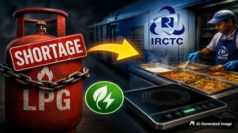 LPG सिलेंडर संकट ने बढ़ाई रेलवे की टेंशन! चलती ट्रेन में फिर बनने लगा खाना, जानिए क्यों बदली IRCTC की रणनीति