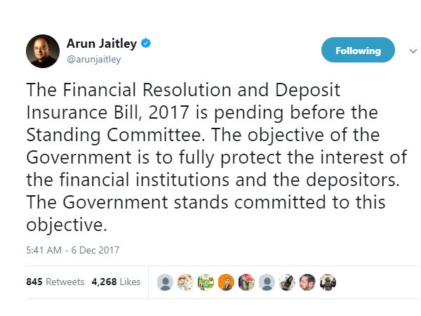 वित्तमंत्री का ट्वीट