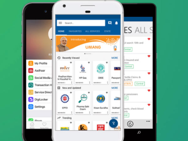 उमंग एप की मदद से 
