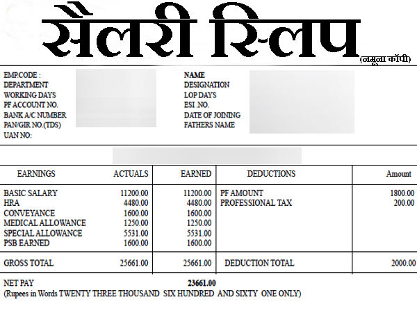  सैलरी स्लिप