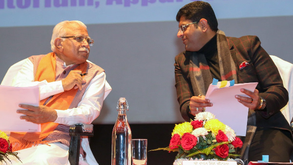 हरियाणा के मुख्यमंत्री मनोहर लाल खट्टर और डिप्टी सीएम दुष्यंत चौटाला