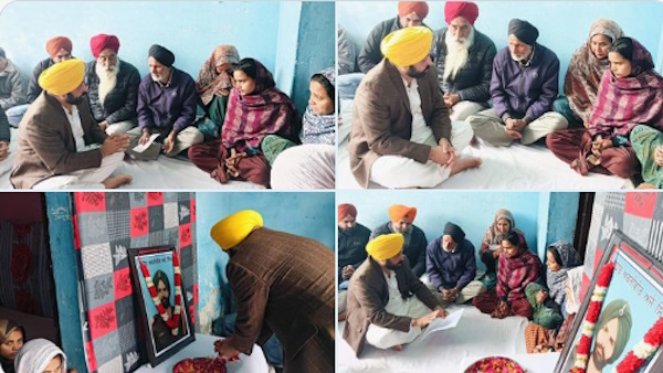 CM मान ने अग्निवीर शहीद के परिवार को सौंपा एक करोड़ का चेक