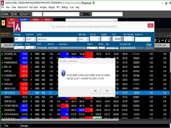 Axis Bank Trading Platform Glitch