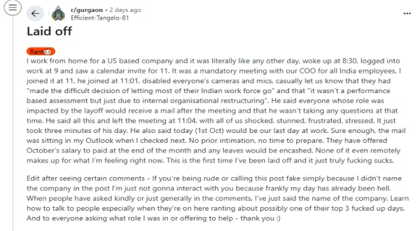 Lays Off Indian Workforce