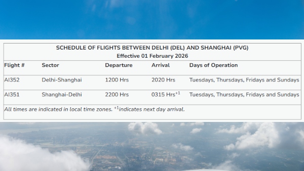 Air India Delhi-Shanghai Flights