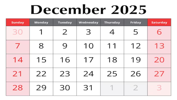 Important days in December 2025
