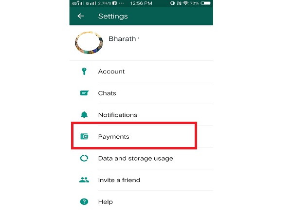 1. Activate Payments Option on WhatsApp