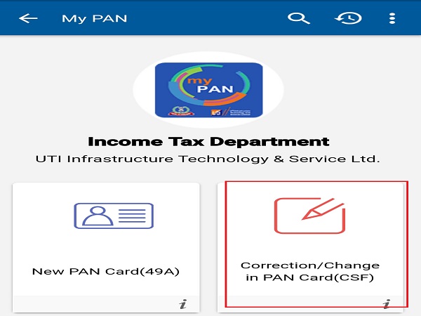 PAN Card details correction