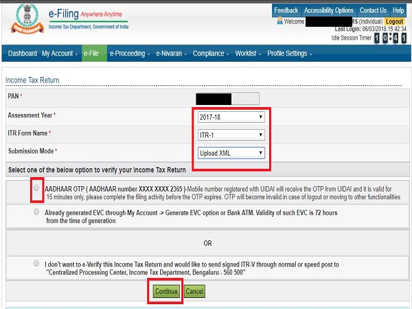 Complete the tax filing