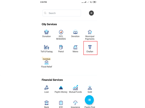 How to pay traffic challan on Paytm?