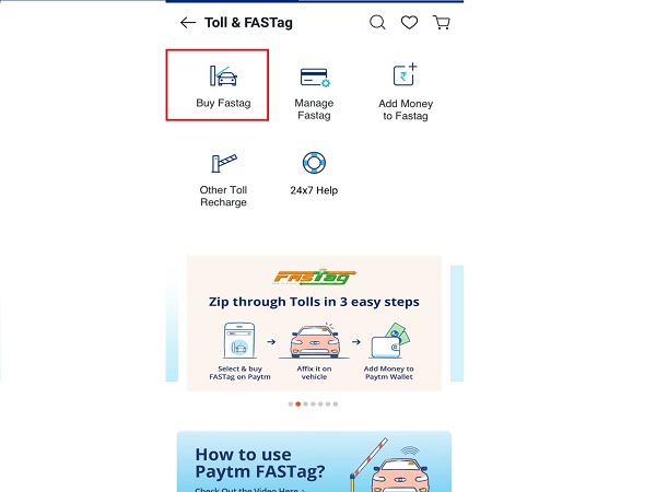 How To Buy And Recharge FASTag On Paytm?