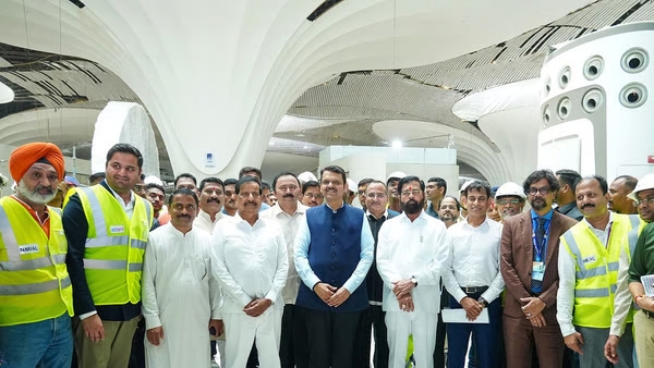 Fadnavis Inspects Navi Mumbai Airport Project