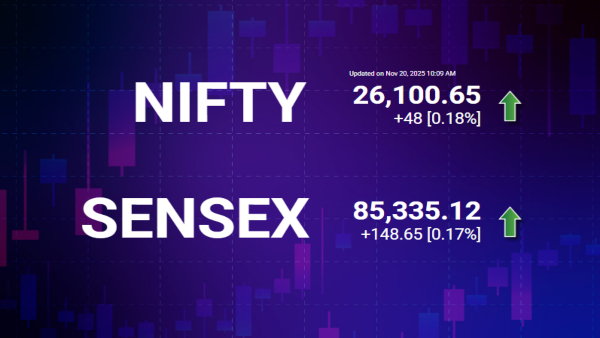 Nifty- 26, 100.65, Sensex 85,335.12