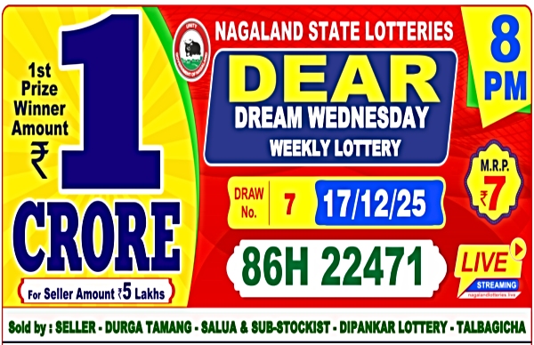 Nagaland State Lottery Result On December 17: Dear Dream Lottery 8PM Winners Nagaland State Lottery Result On December 17: Dear Dream Lottery 8PM Winners