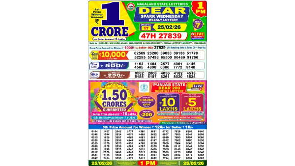 Dear Morning Draw 25 February 2026 Dear Morning Draw 25 February 2026