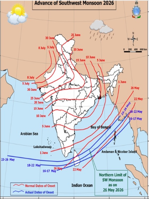 State-Wise Expected Southwest Monsoon Arrival Dates in India State-Wise Expected Southwest Monsoon Arrival Dates in India
