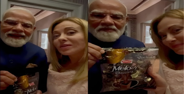 PM Modi Gifts  Melody  Toffee to Italian PM Meloni