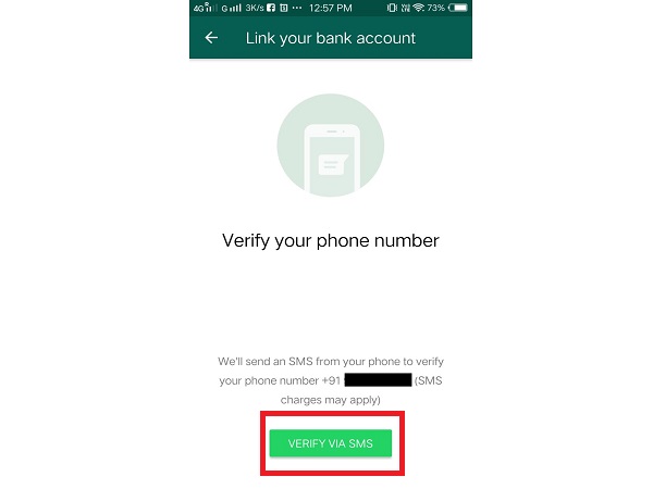 3. ಬ್ಯಾಂಕ್ ಖಾತೆಯೊಂದಿಗೆ ಫೋನ್ ಸಂಖ್ಯೆ ಪರಿಶೀಲಿಸಿ 