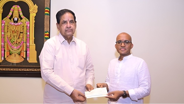 ತಿರುಪತಿ ದೇವಾಲಯಕಕ್ಕೆ1 ಕೋಟಿ ದೇಣಿಗೆ ಕೊಟ್ಟ ಗೂಗಲ್ ಉಪಾಧ್ಯಕ್ಷ! 