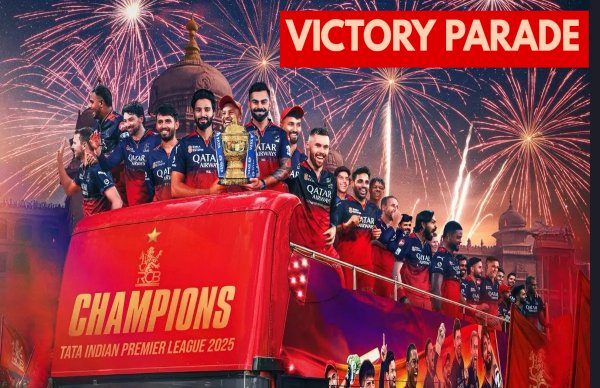 RCB Victory Parade: ಬೆಂಗಳೂರಿನಲ್ಲಿ 'RCB' ವಿಜಯ ಯಾತ್ರೆ..! RCB Victory Parade: ಬೆಂಗಳೂರಿನಲ್ಲಿ 'RCB' ವಿಜಯ ಯಾತ್ರೆ..!