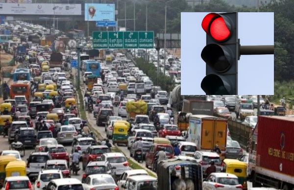 ಭಾರೀ ಗಮನ ಸೆಳೆಯುತ್ತಿದೆ ಹೃದಯದಾಕಾರದ ಟ್ರಾಫಿಕ್‌ ಲೈಟ್‌!