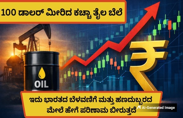 100 ಡಾಲರ್ ಮೀರಿದ ಕಚ್ಚಾ ತೈಲ ಬೆಲೆ; ಭಾರತದ ಆರ್ಥಿಕತೆಗೆ ದೊಡ್ಡ 100 ಡಾಲರ್ ಮೀರಿದ ಕಚ್ಚಾ ತೈಲ ಬೆಲೆ; ಭಾರತದ ಆರ್ಥಿಕತೆಗೆ ದೊಡ್ಡ