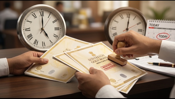 ಸಾವರಿನ್ ಗೋಲ್ಡ್ ಬಾಂಡ್: ಇಂದೇ ನಗದೀಕರಣಕ್ಕೆ ಕೊನೆಯ ಅವಕಾಶ ಸಾವರಿನ್ ಗೋಲ್ಡ್ ಬಾಂಡ್: ಇಂದೇ ನಗದೀಕರಣಕ್ಕೆ ಕೊನೆಯ ಅವಕಾಶ