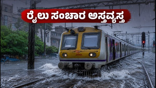 ಮುಂಬೈ ಮಳೆ: ಲೋಕಲ್ ರೈಲು ಸಂಚಾರ ಅಸ್ತವ್ಯಸ್ತ