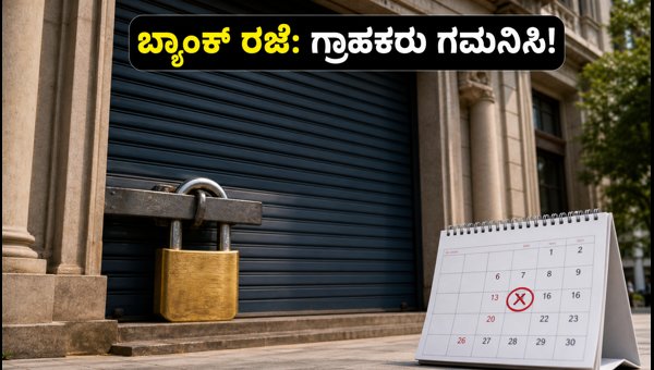 ಆಗಸ್ಟ್ 26ರಂದು ಬ್ಯಾಂಕ್ ರಜೆ: ಗ್ರಾಹಕರು ಗಮನಿಸಿ