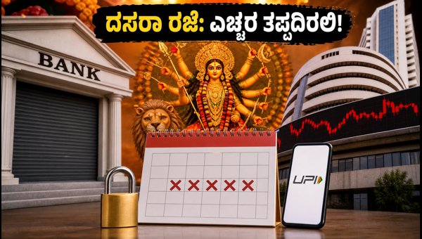ದಸರಾ ರಜೆ: ಬ್ಯಾಂಕ್ ಮತ್ತು ಮಾರುಕಟ್ಟೆ ವಹಿವಾಟಿನ ಮಾಹಿತಿ ದಸರಾ ರಜೆ: ಬ್ಯಾಂಕ್ ಮತ್ತು ಮಾರುಕಟ್ಟೆ ವಹಿವಾಟಿನ ಮಾಹಿತಿ