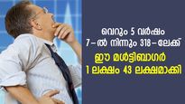 5 വര്‍ഷം; 7 രൂപയില്‍ നിന്നും 318-ലേക്ക്; ഈ മള്‍ട്ടിബാഗര്‍ 1 ലക്ഷം 43 ലക്ഷമാക്കി; കൈവശമുണ്ടോ?