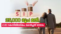  25,000 രൂപ ശമ്പളം വാങ്ങിയാലും 2.60 കോടിയിലധികം റിട്ടയർമെന്റ് കോർപ്പസ് ഉറപ്പാക്കാം....